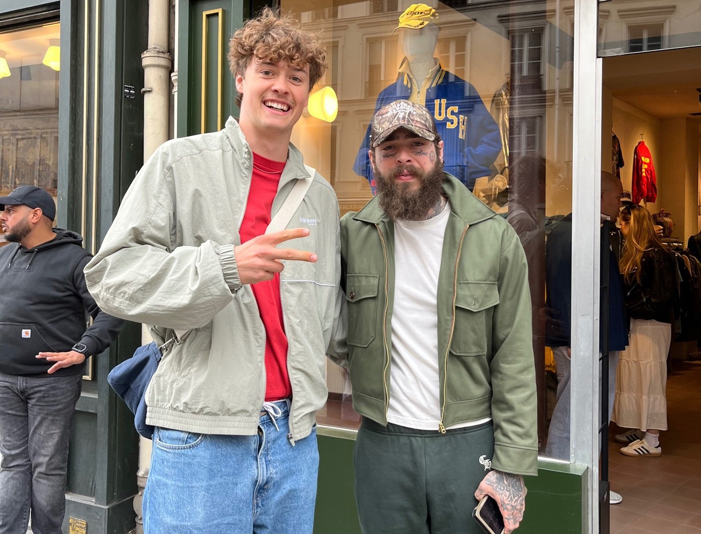 Malte Setkov med sangeren Post Malone, da sidstnævnte var på besøg i Danmark